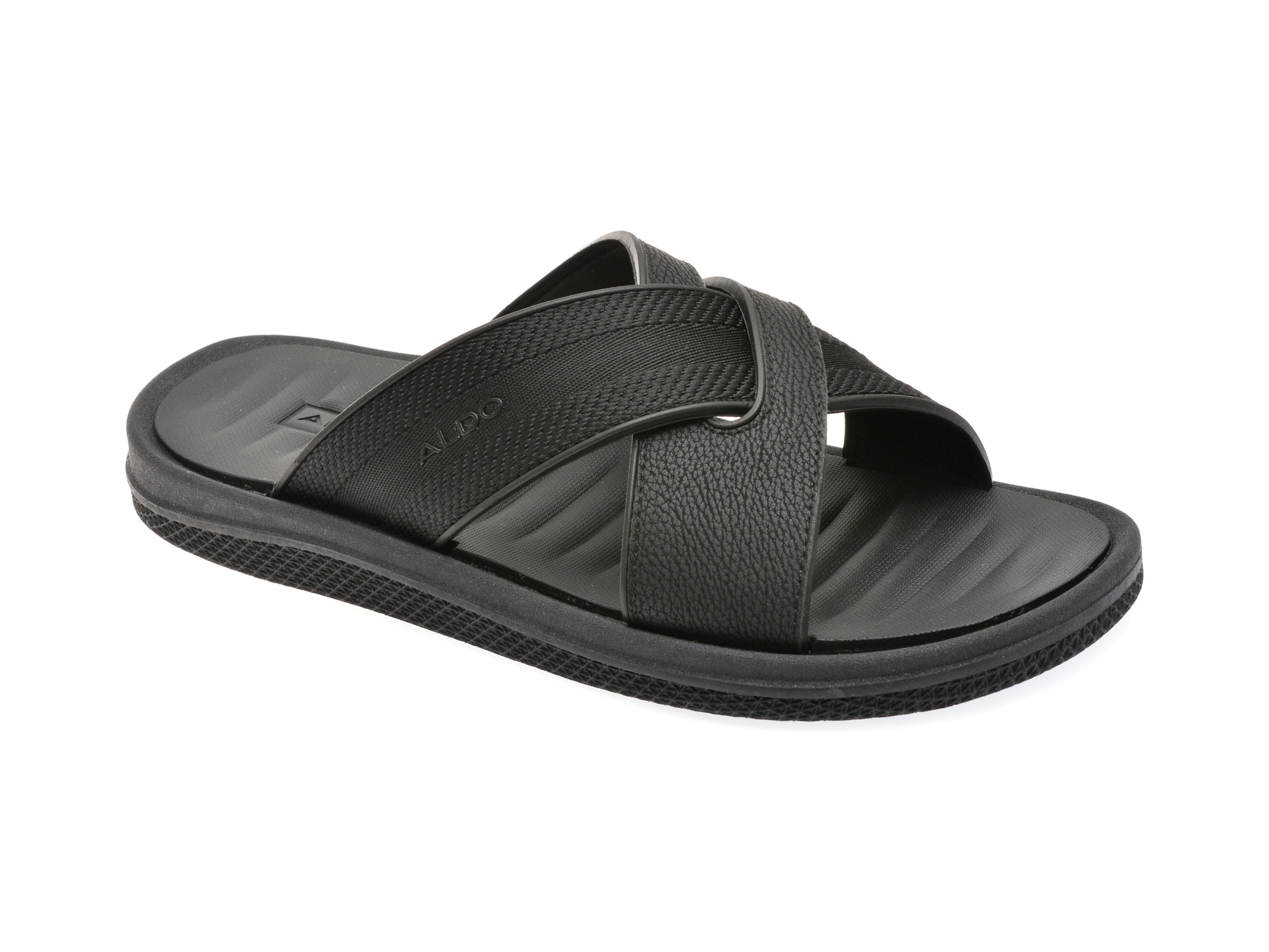 Papuci casual ALDO negre, 13538177, din piele ecologica si material textil Papuci casual ALDO negre, 13538177, din piele ecologica si material textil