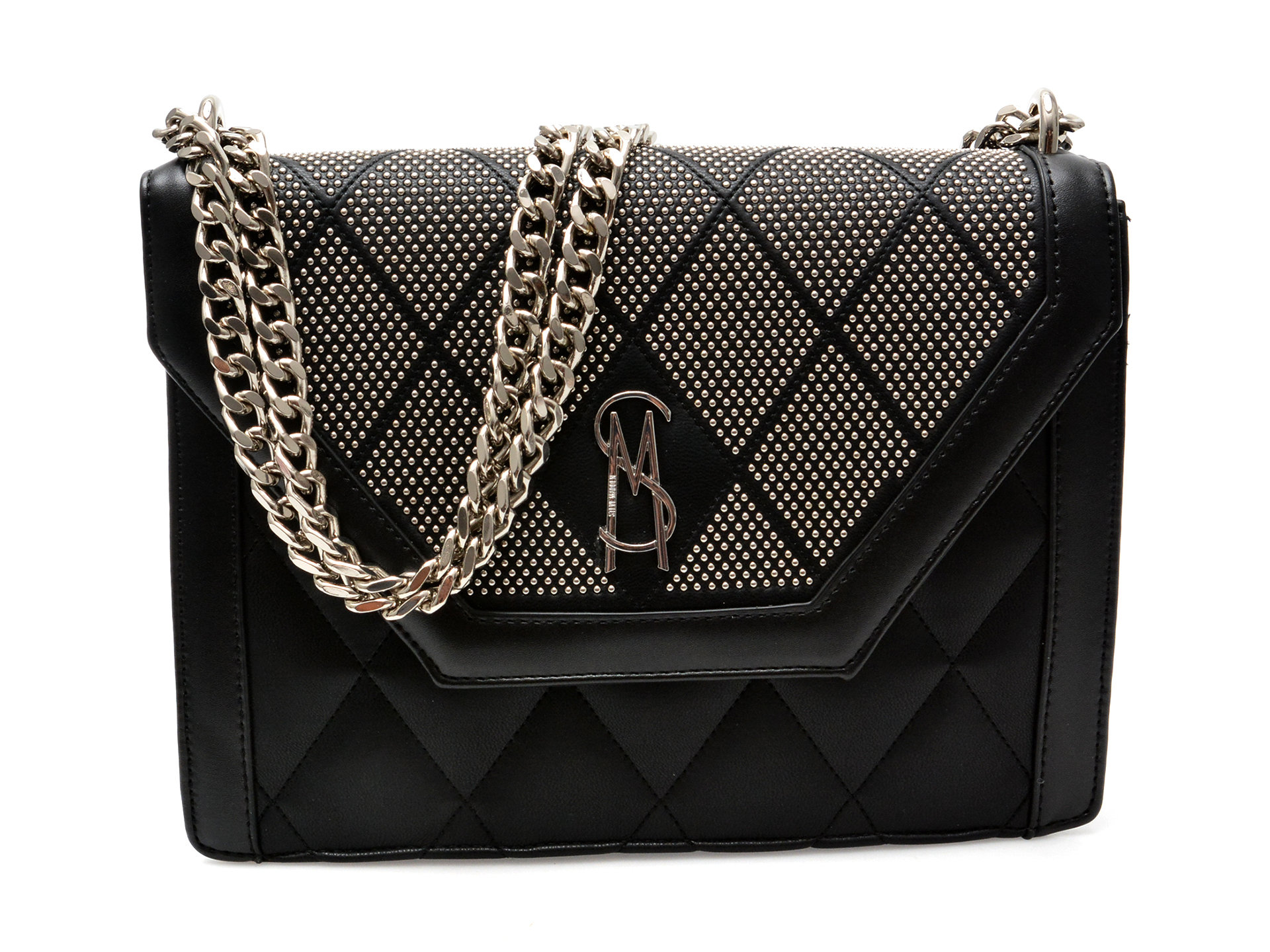 Poseta Steve Madden argintie, DIABLOS, din piele ecologica Poseta Steve Madden argintie, DIABLOS, din piele ecologica