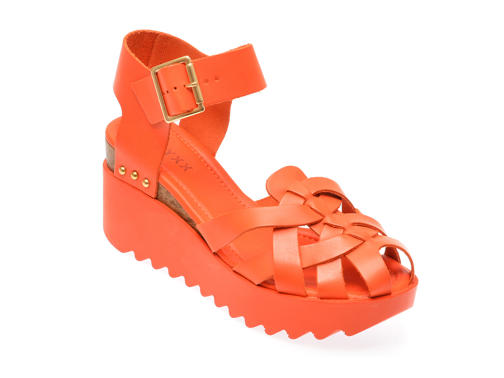 Sandale casual GRYXX portocalii, 353002, din piele naturala Sandale casual GRYXX portocalii, 353002, din piele naturala