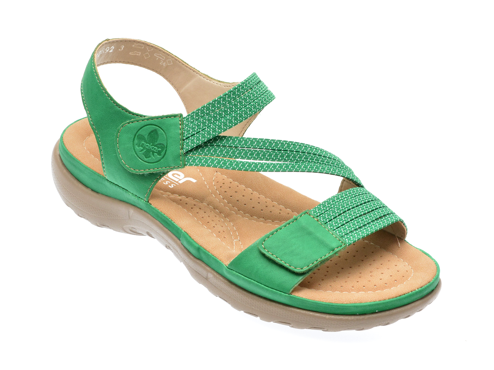 Sandale casual RIEKER verzi, 64870, din piele ecologica Sandale casual RIEKER verzi, 64870, din piele ecologica