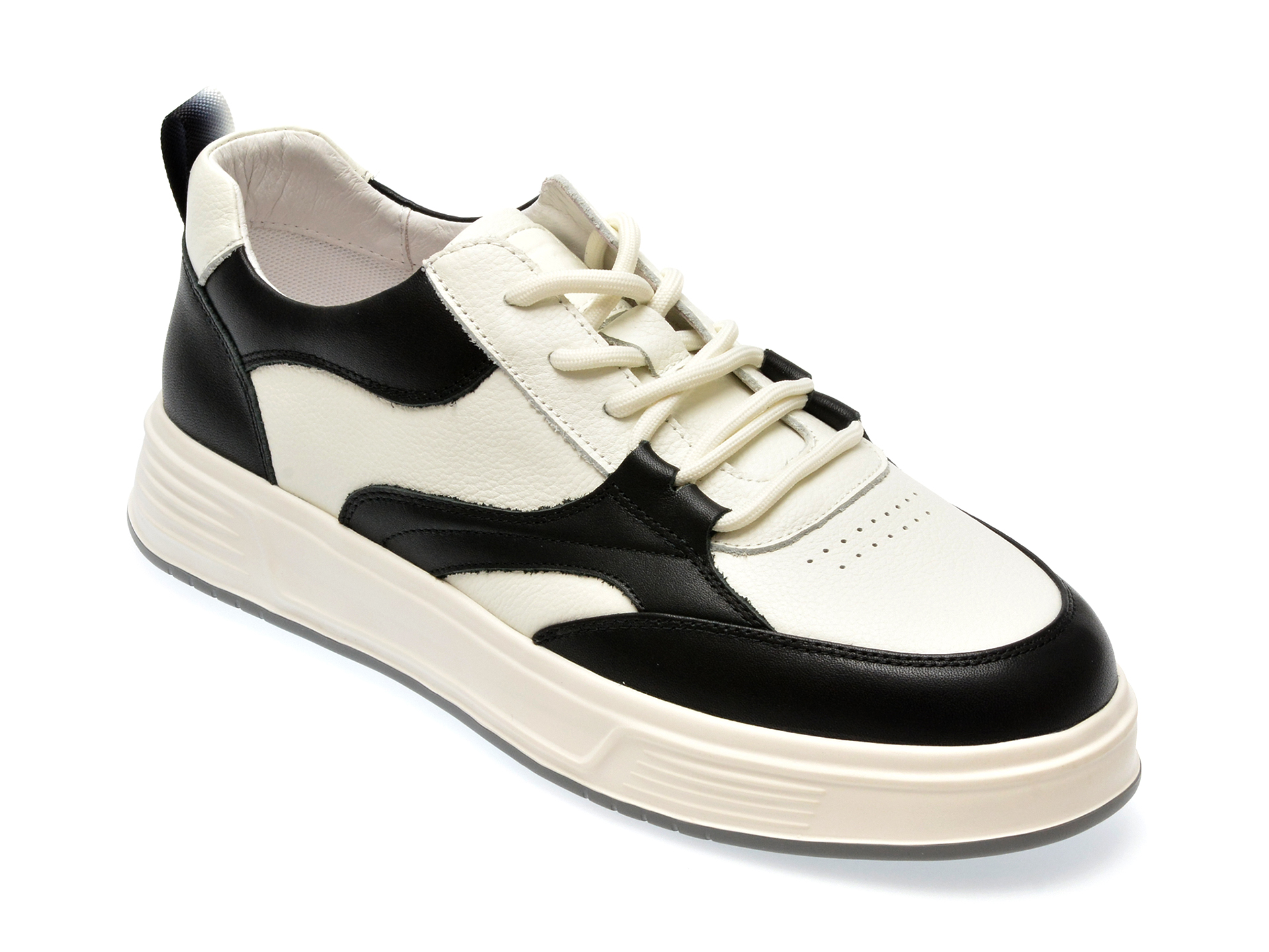 Pantofi casual BITE THE BULLET alb-negru, 3512, din piele naturala Pantofi casual BITE THE BULLET alb-negru, 3512, din piele naturala