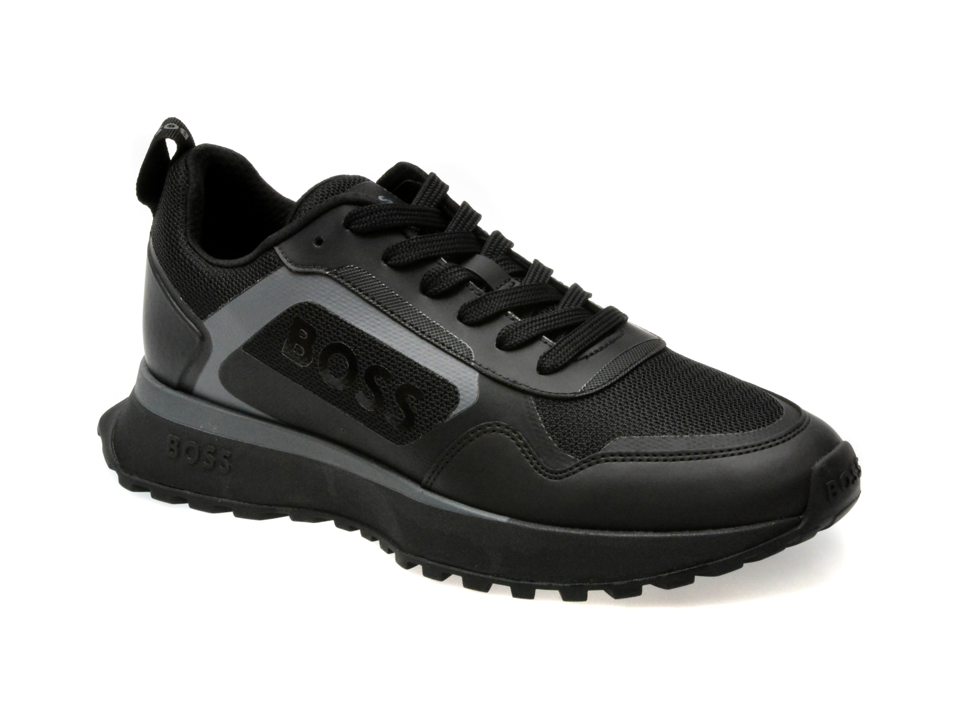 Pantofi sport BOSS negri, 730011, din piele ecologica Pantofi sport BOSS negri, 730011, din piele ecologica