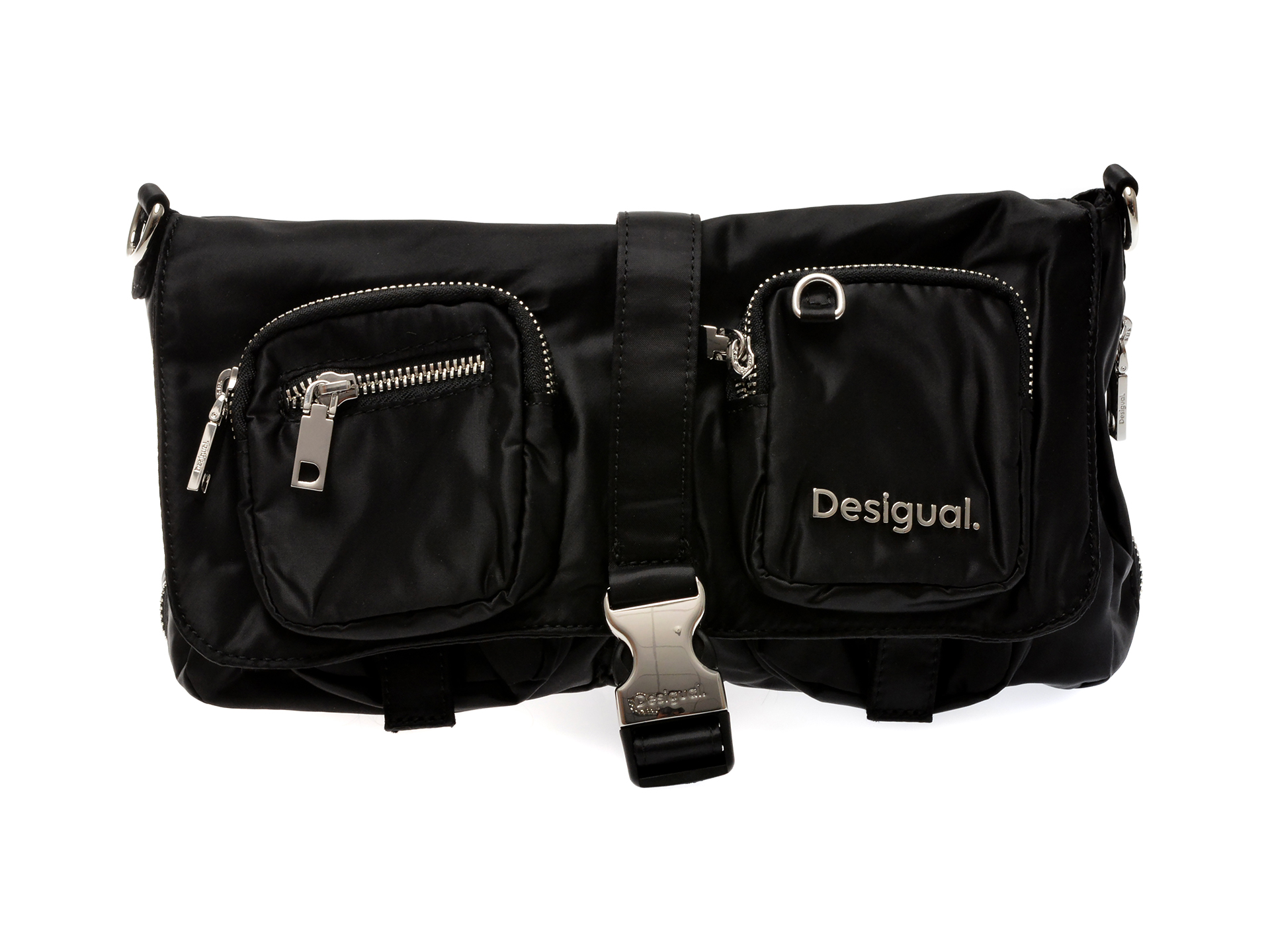 Poseta DESIGUAL neagra, SAXY21, din material textil Poseta DESIGUAL neagra, SAXY21, din material textil