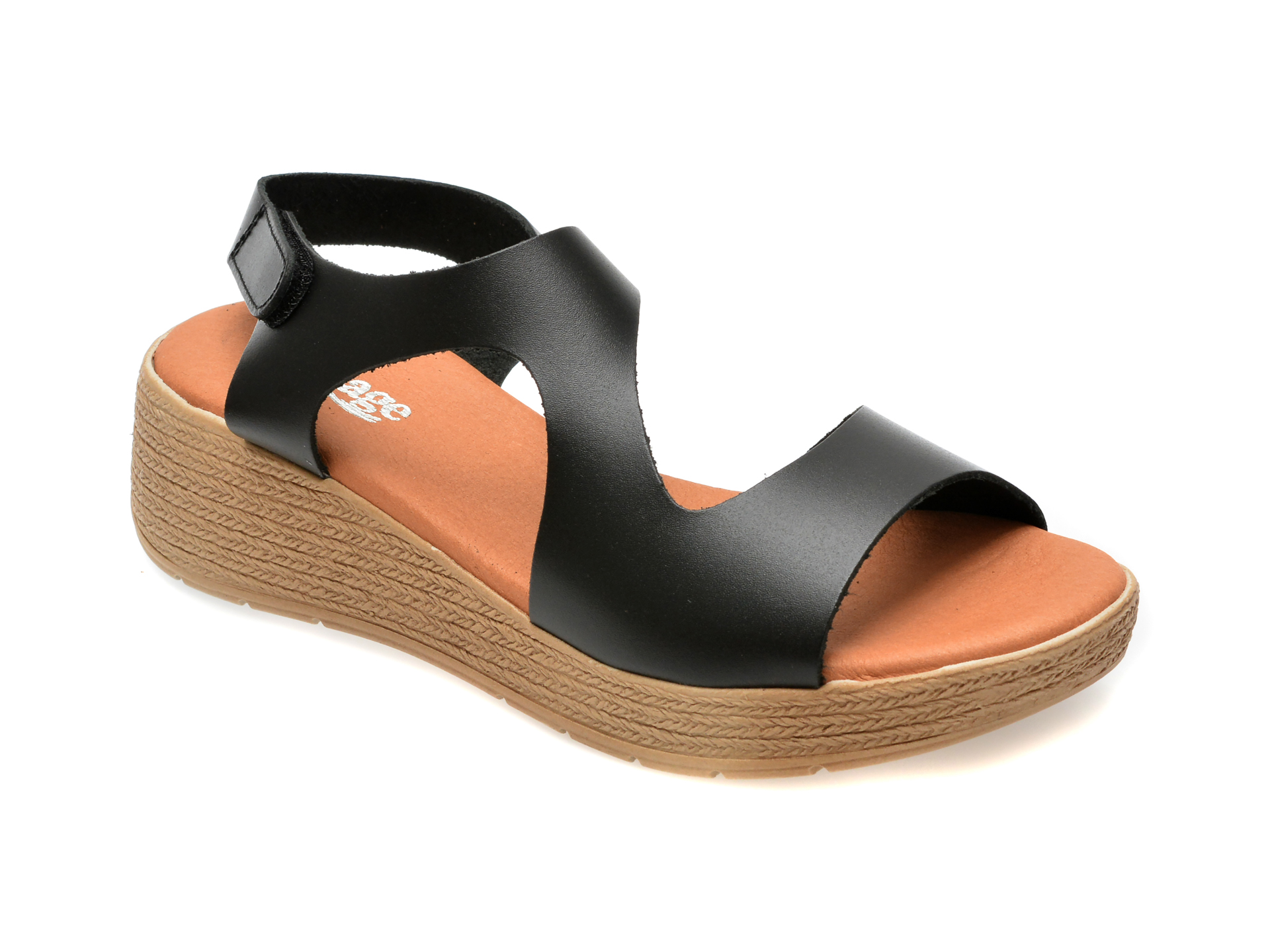 Sandale casual IMAGE negre, DUSAMBE, din piele naturala Sandale casual IMAGE negre, DUSAMBE, din piele naturala