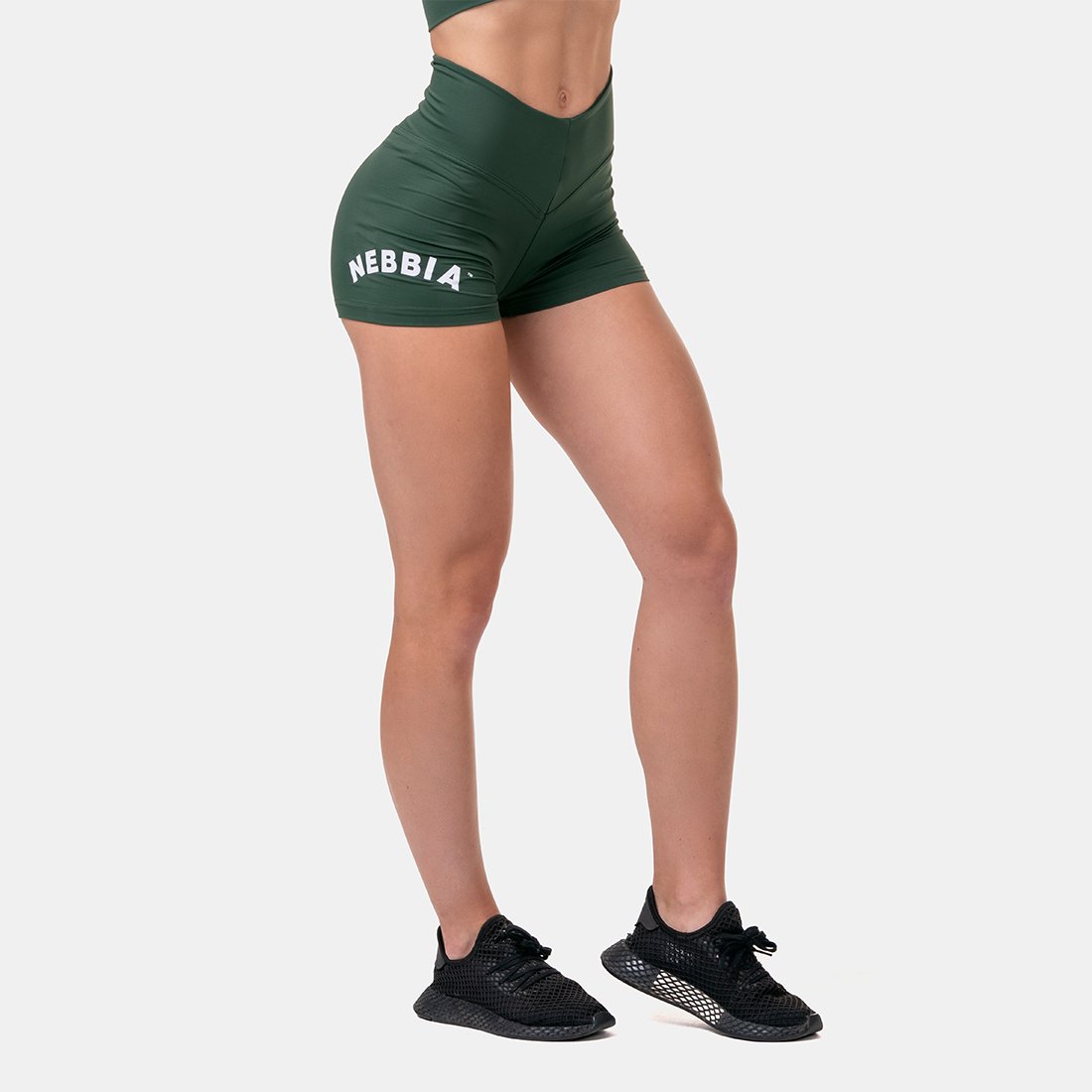 Pantaloni scurți pentru femei Classic Hero High Waist Green - NEBBIA Pantaloni scurți pentru femei Classic Hero High Waist Green - NEBBIA