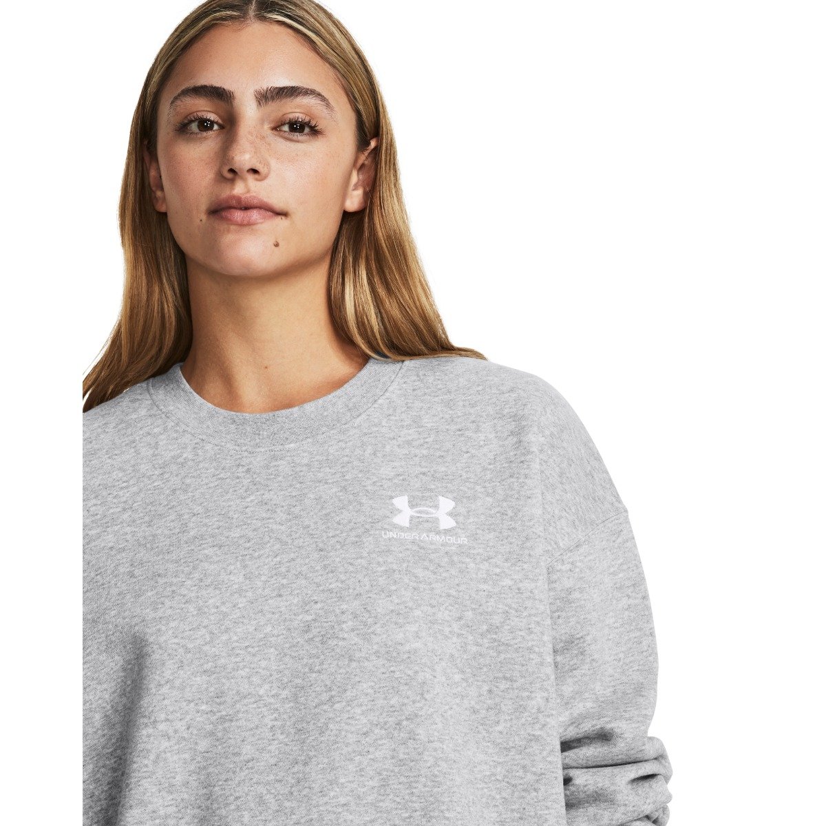 Hanorac pentru femei Essential Fleece OS Crew Grey - Under Armour Hanorac pentru femei Essential Fleece OS Crew Grey - Under Armour