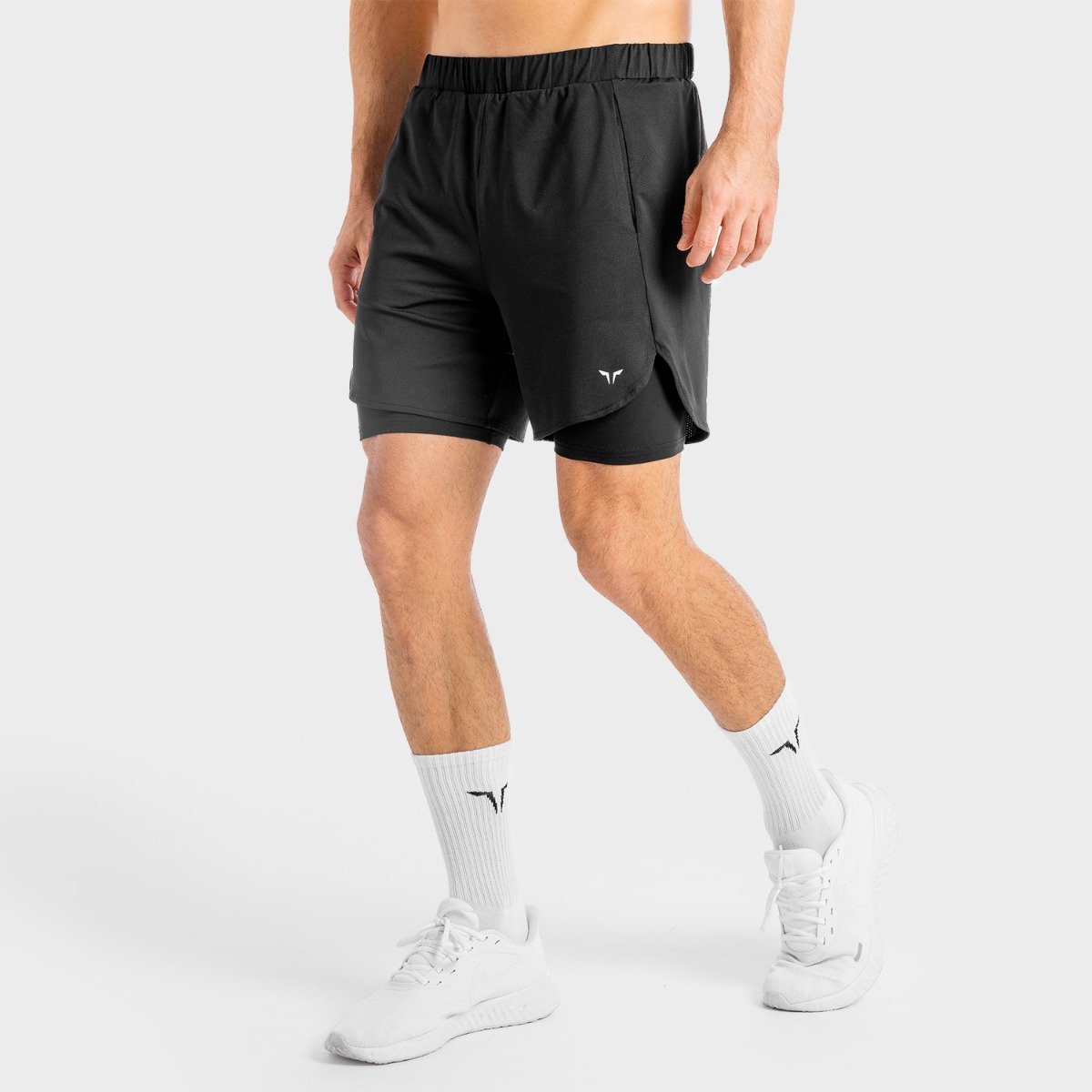Pantaloni scurți pentru bărbați 2in1 Core Mesh Onyx - SQUATWOLF Pantaloni scurți pentru bărbați 2in1 Core Mesh Onyx - SQUATWOLF