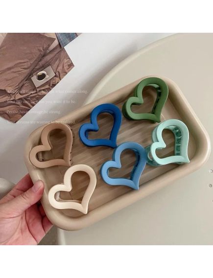 En-gros Cleste pentru par, din silicon, marime medie, model Inima, 6 culori En-gros Cleste pentru par, din silicon, marime medie, model Inima, 6 culori