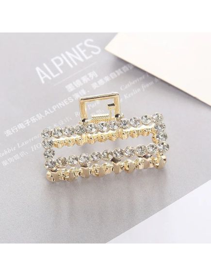 En-gros Cleste pentru par model deosebit, stilizat cu perle si strasuri albe, Auriu, Metalic, marime medie En-gros Cleste pentru par model deosebit, stilizat cu perle si strasuri albe, Auriu, Metalic, marime medie