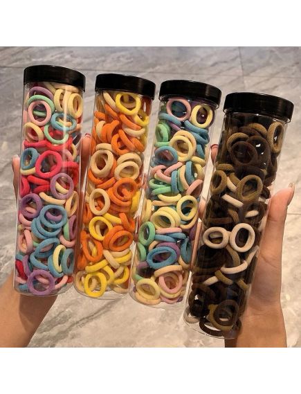 En-gros Set 60 elastice pentru par, colorate, in tub, diverse combinatii de culori En-gros Set 60 elastice pentru par, colorate, in tub, diverse combinatii de culori