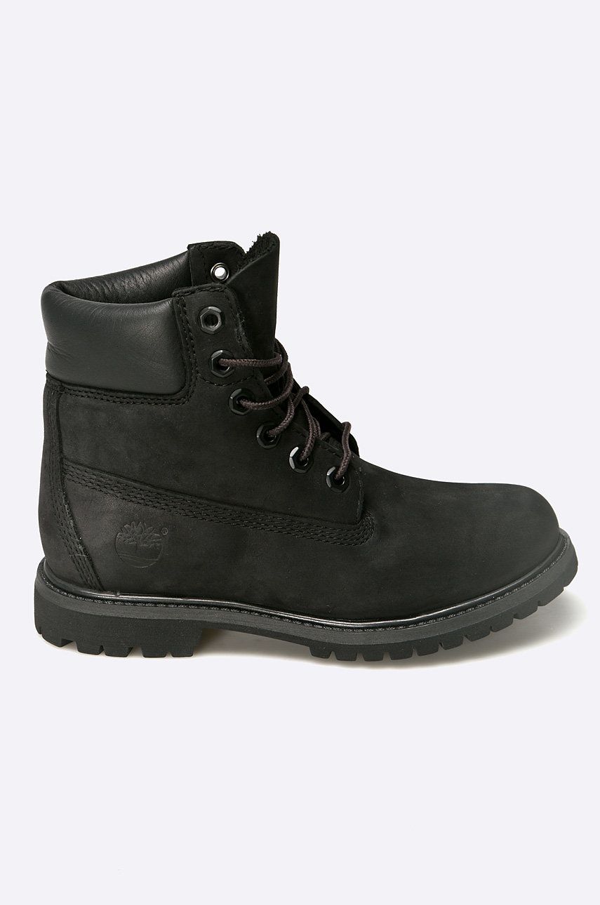Timberland botine Premium Boot femei, culoarea negru, cu toc plat 8658A-BLACK Timberland botine Premium Boot femei, culoarea negru, cu toc plat 8658A-BLACK