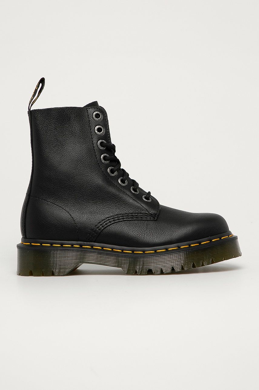 Dr. Martens bocanci de piele 1460 Pascal Bex Pisa femei, culoarea negru, cu toc plat 26206001 Dr. Martens bocanci de piele 1460 Pascal Bex Pisa femei, culoarea negru, cu toc plat 26206001