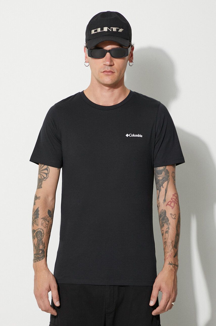 Columbia tricou din bumbac Rapid Ridge bărbați, culoarea roșu, cu imprimeu 1934824 Columbia tricou din bumbac Rapid Ridge bărbați, culoarea roșu, cu imprimeu 1934824