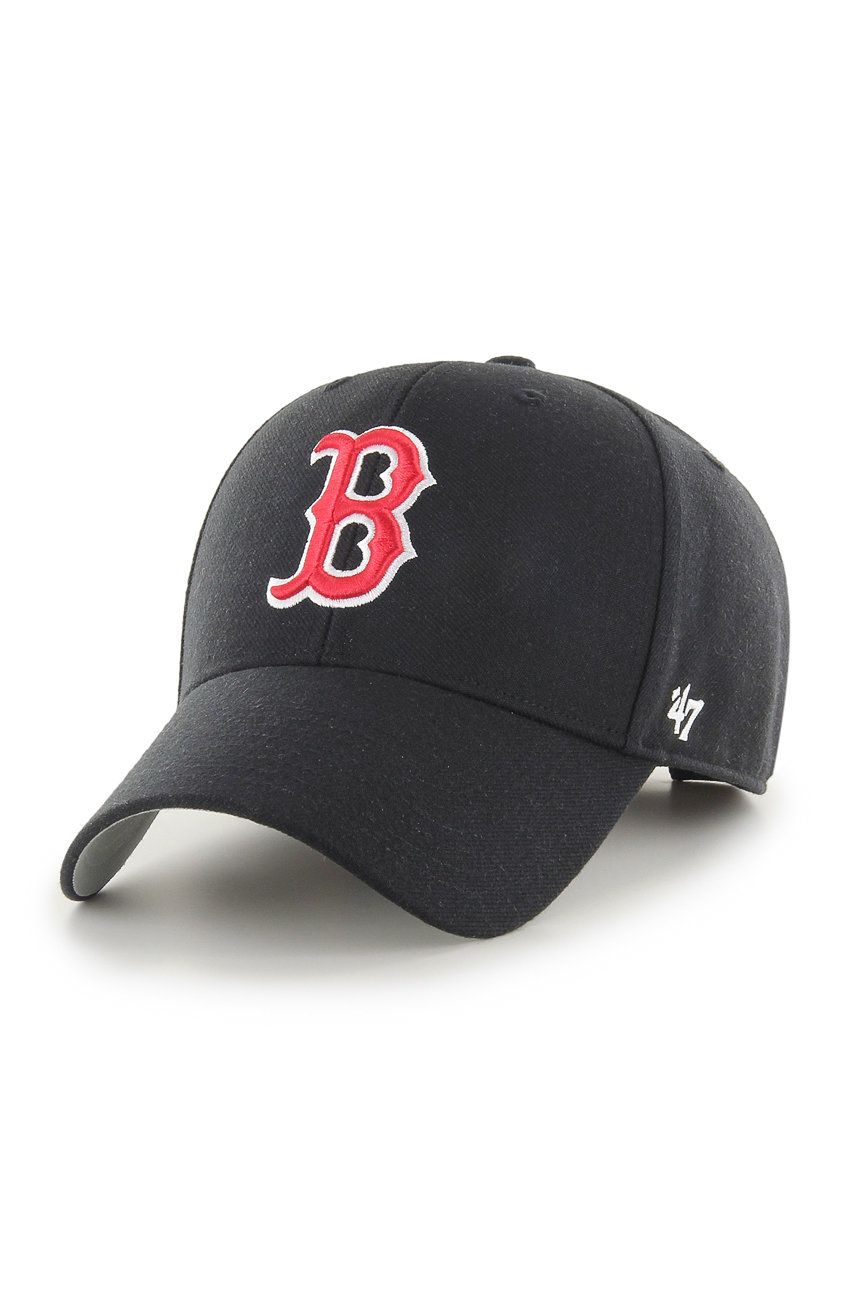 47brand șapcă MLB Boston Red Sox culoarea negru, cu imprimeu B-MVP02WBV-BKF 47brand șapcă MLB Boston Red Sox culoarea negru, cu imprimeu B-MVP02WBV-BKF