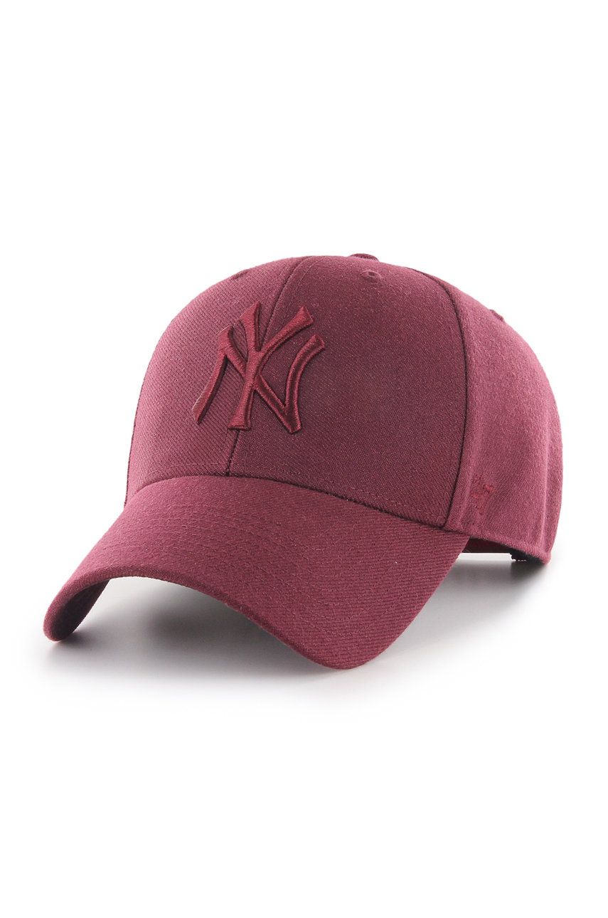 47brand șapcă MLB New York Yankees culoarea maro, cu imprimeu 47brand șapcă MLB New York Yankees culoarea maro, cu imprimeu