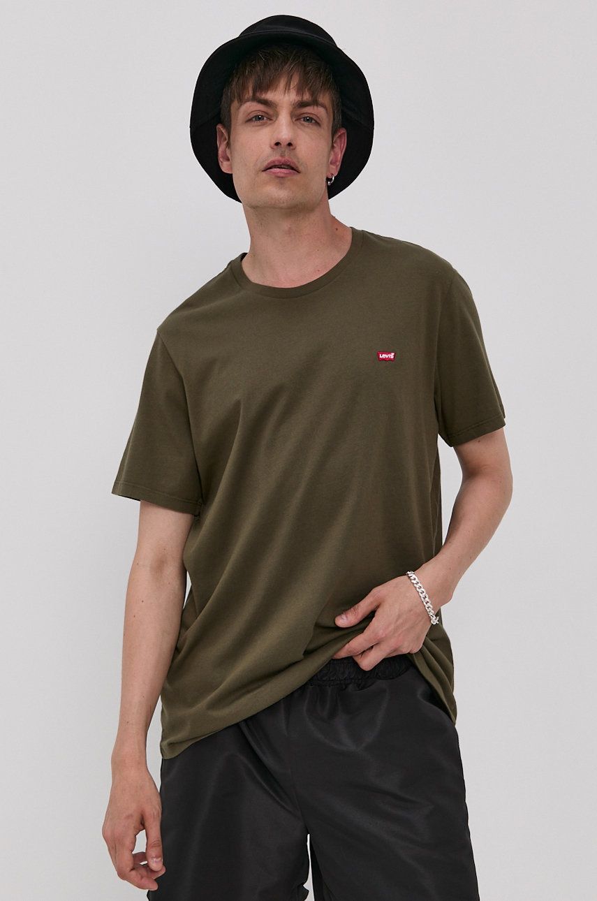 Levi's tricou bărbați, culoarea verde, cu imprimeu 56605.0021-Greens Levi's tricou bărbați, culoarea verde, cu imprimeu 56605.0021-Greens