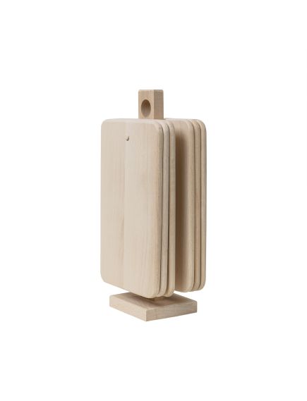 Set 6 tocatoare din lemn de fag, dreptunghiulare cu suport vertical / EXT 10167 Engros Set 6 tocatoare din lemn de fag, dreptunghiulare cu suport vertical / EXT 10167 Engros