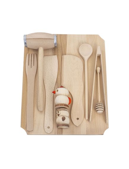 Set tocator dreptunghiular din lemn de fag, 10 piese, 40x30x2cm / EXT 6086 Engros Set tocator dreptunghiular din lemn de fag, 10 piese, 40x30x2cm / EXT 6086 Engros