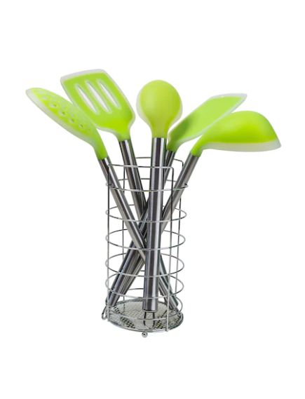 Set ustensile bucatarie, 5 piese din silicon plus suport / CC9811 Engros Set ustensile bucatarie, 5 piese din silicon plus suport / CC9811 Engros