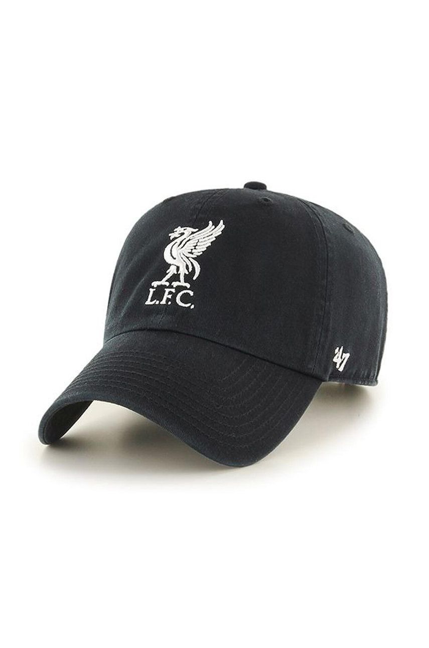 47brand șapcă EPL Liverpool culoarea negru, cu imprimeu 47brand șapcă EPL Liverpool culoarea negru, cu imprimeu
