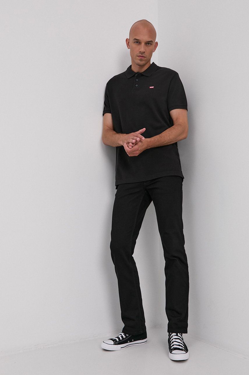 Levi's tricou polo bărbați, culoarea negru, material uni 35883.0007-Blacks Levi's tricou polo bărbați, culoarea negru, material uni 35883.0007-Blacks