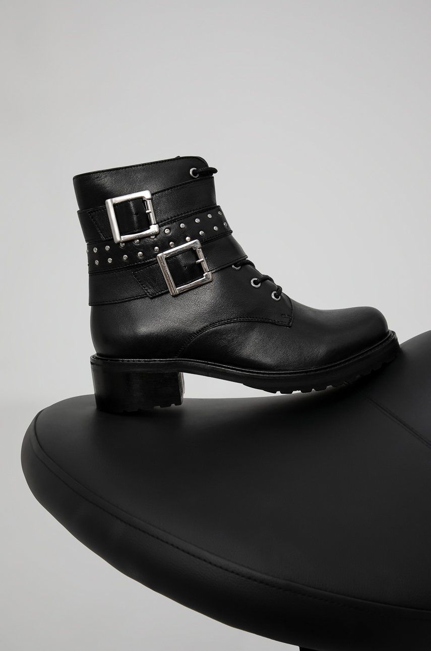 Answear Lab Cizme de piele femei, culoarea negru, cu toc drept Answear Lab Cizme de piele femei, culoarea negru, cu toc drept