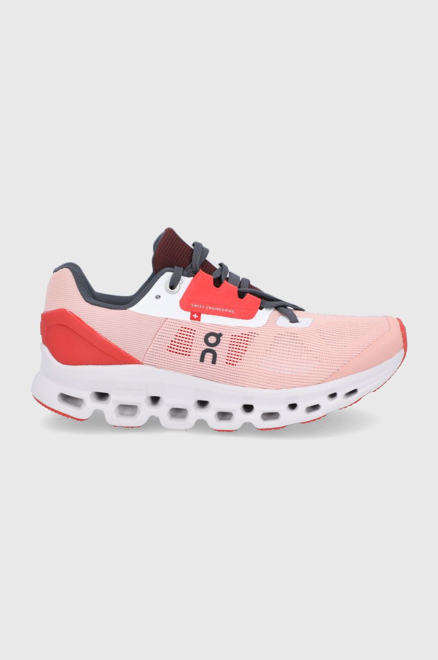 On-running sneakers Cloudstratus culoarea portocaliu, cu toc plat On-running sneakers Cloudstratus culoarea portocaliu, cu toc plat