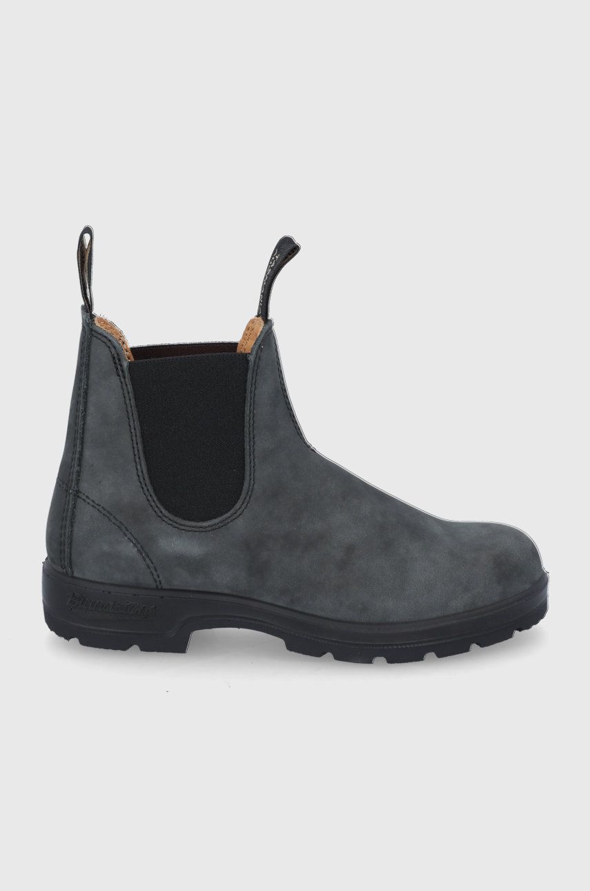 Blundstone Ghete Chelsea de piele 587 femei, culoarea gri, cu toc plat Blundstone Ghete Chelsea de piele 587 femei, culoarea gri, cu toc plat