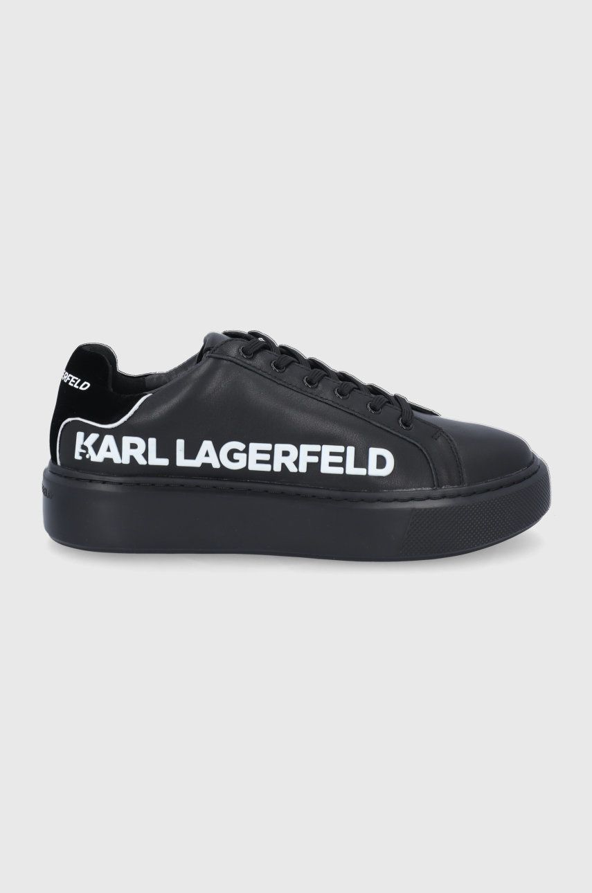 Karl Lagerfeld Ghete de piele culoarea negru, cu platformă Karl Lagerfeld Ghete de piele culoarea negru, cu platformă