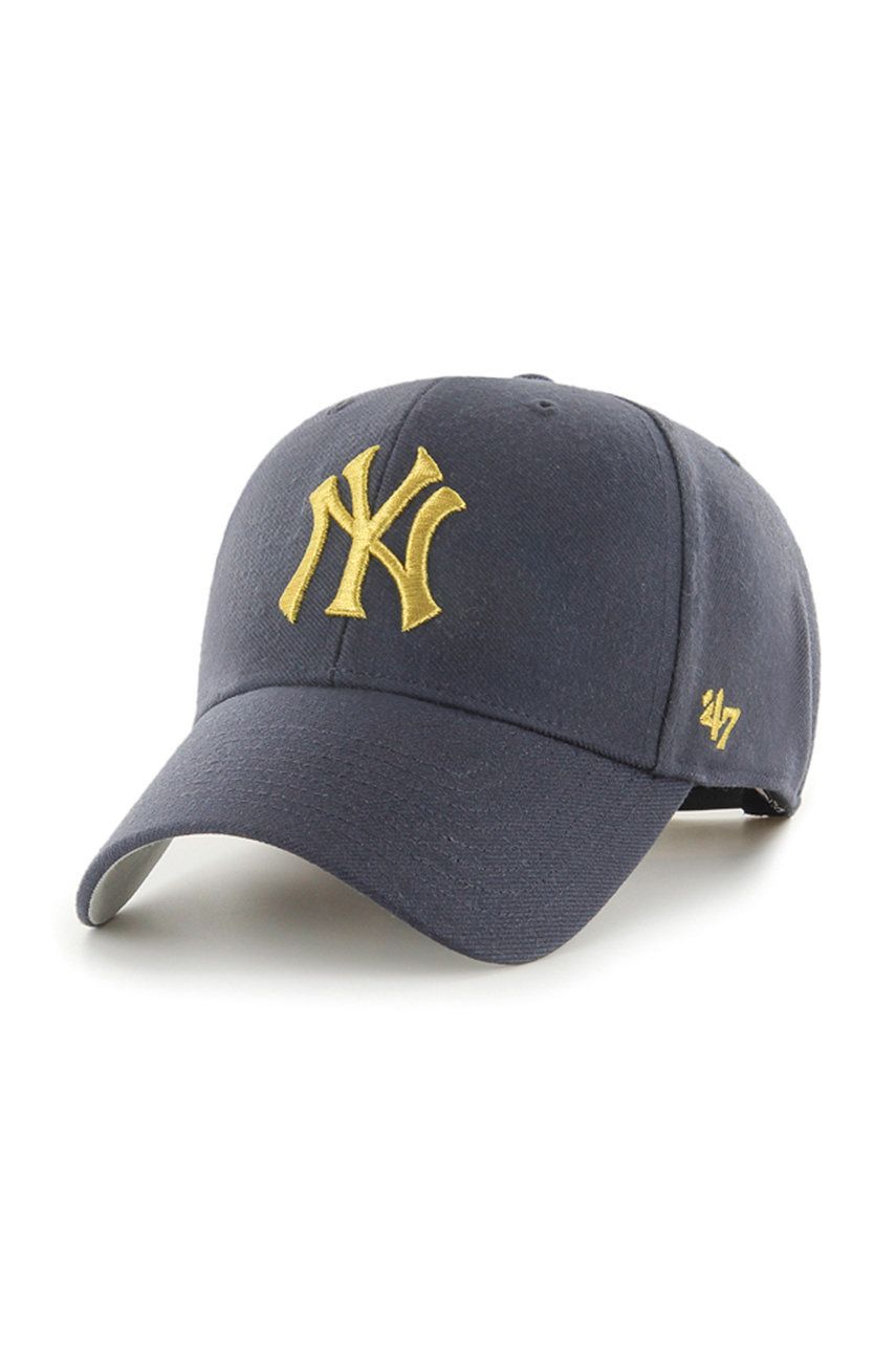 47brand șapcă MLB New York Yankees culoarea albastru marin, cu imprimeu 47brand șapcă MLB New York Yankees culoarea albastru marin, cu imprimeu