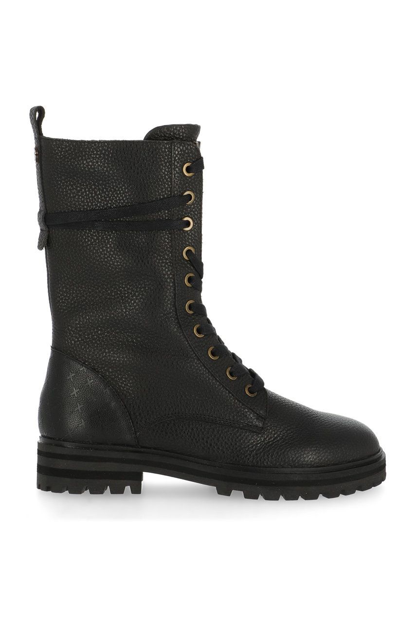 Mexx Bocanci de piele Hatty femei, culoarea negru, cu toc plat Mexx Bocanci de piele Hatty femei, culoarea negru, cu toc plat