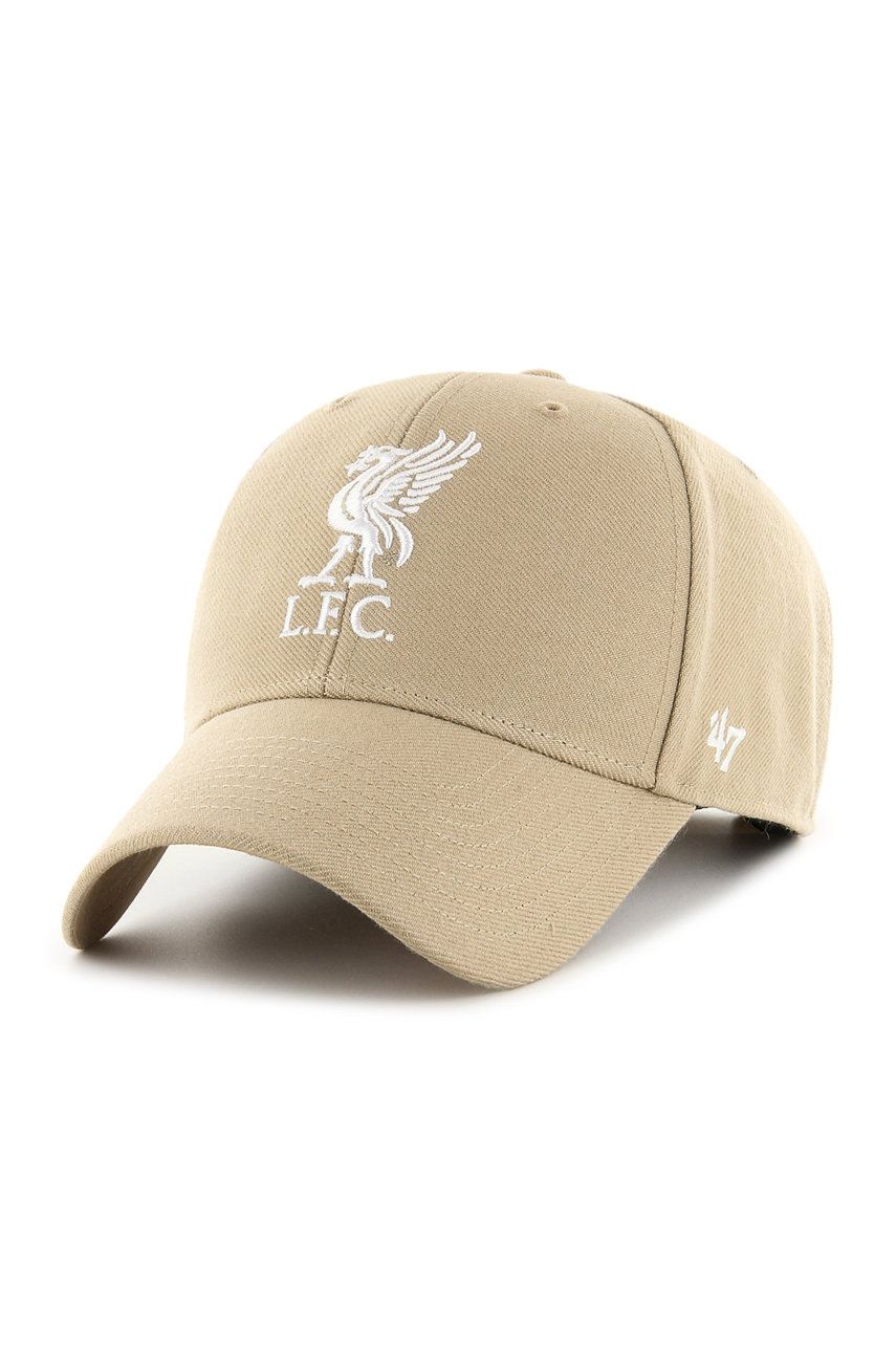 47brand șapcă din amestec de lână EPL Liverpool culoarea galben, cu imprimeu 47brand șapcă din amestec de lână EPL Liverpool culoarea galben, cu imprimeu
