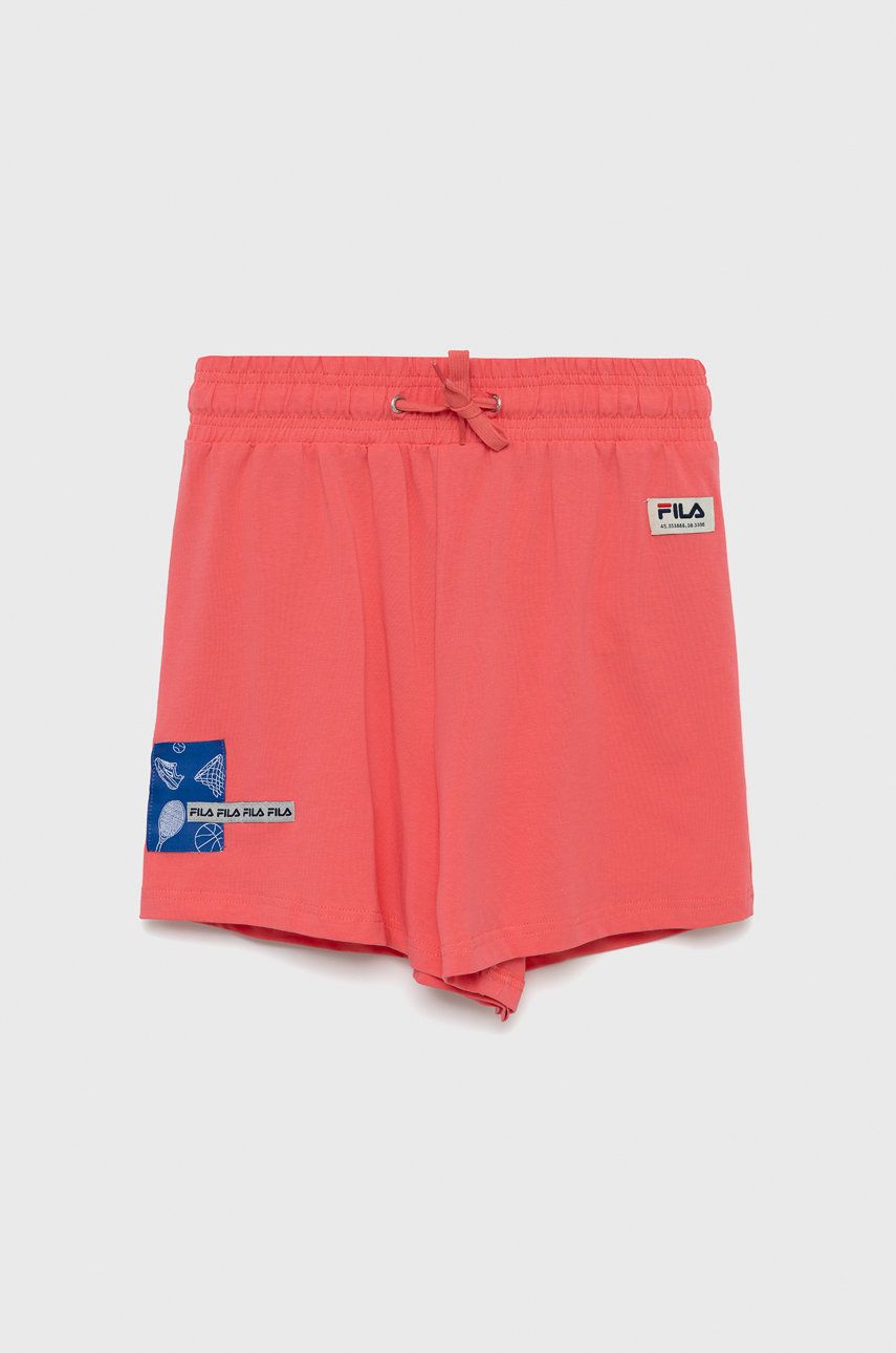 Fila pantaloni scurti copii culoarea portocaliu, cu imprimeu, talie reglabila Fila pantaloni scurti copii culoarea portocaliu, cu imprimeu, talie reglabila