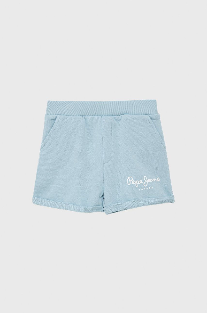 Pepe Jeans pantaloni scurți din bumbac pentru copii cu imprimeu, talie reglabila Pepe Jeans pantaloni scurți din bumbac pentru copii cu imprimeu, talie reglabila
