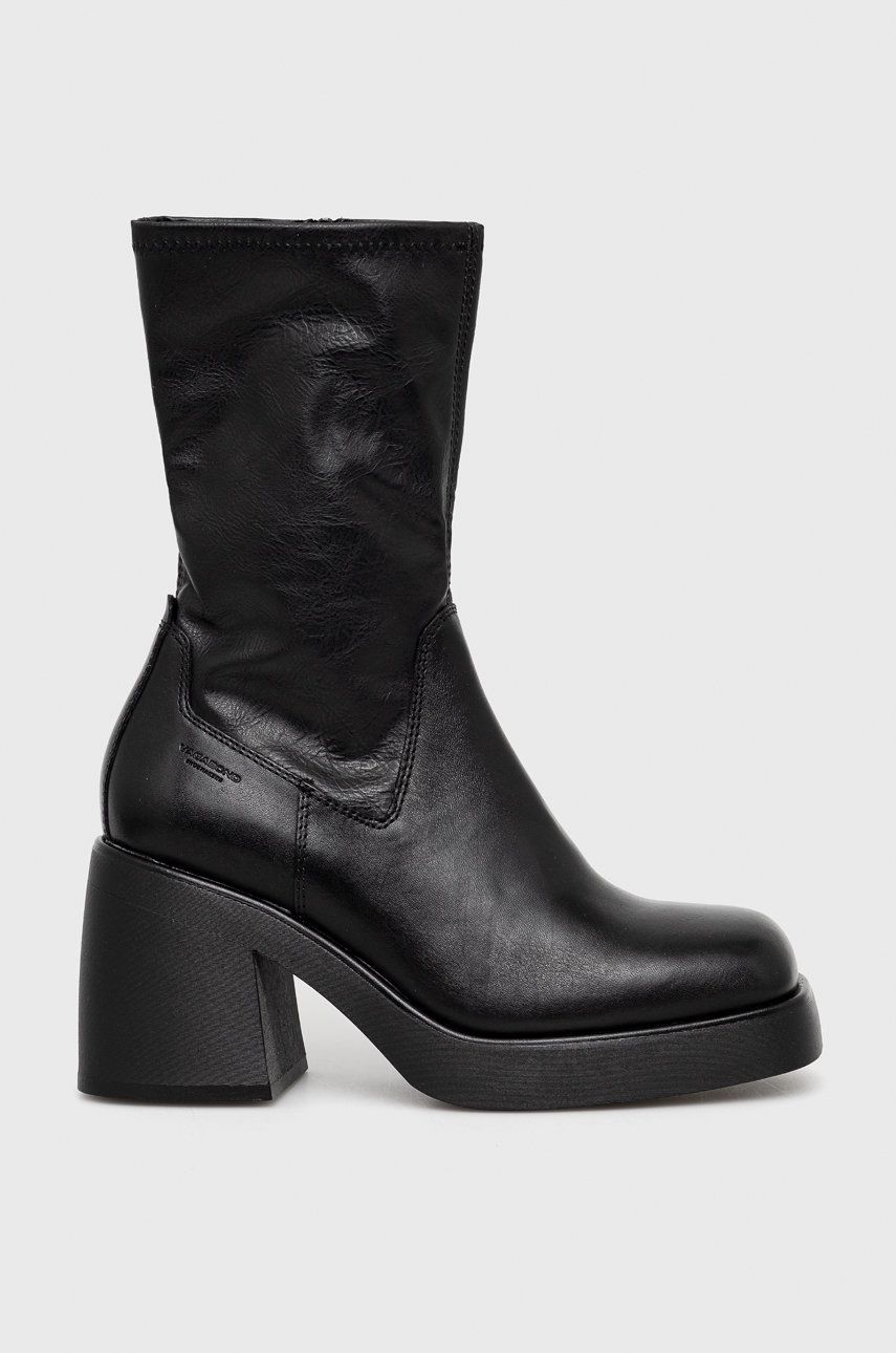 Vagabond Shoemakers botine Brooke femei, culoarea negru, cu toc drept Vagabond Shoemakers botine Brooke femei, culoarea negru, cu toc drept
