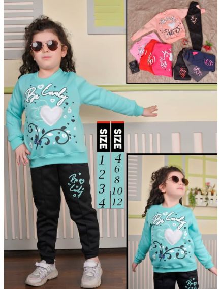 4-12 ani Compleu trening copii fetite vatuit gros model print engros 4-12 ani Compleu trening copii fetite vatuit gros model print engros