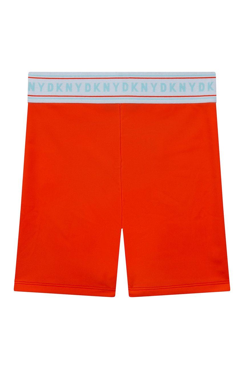 Dkny pantaloni scurti copii culoarea portocaliu, cu imprimeu Dkny pantaloni scurti copii culoarea portocaliu, cu imprimeu