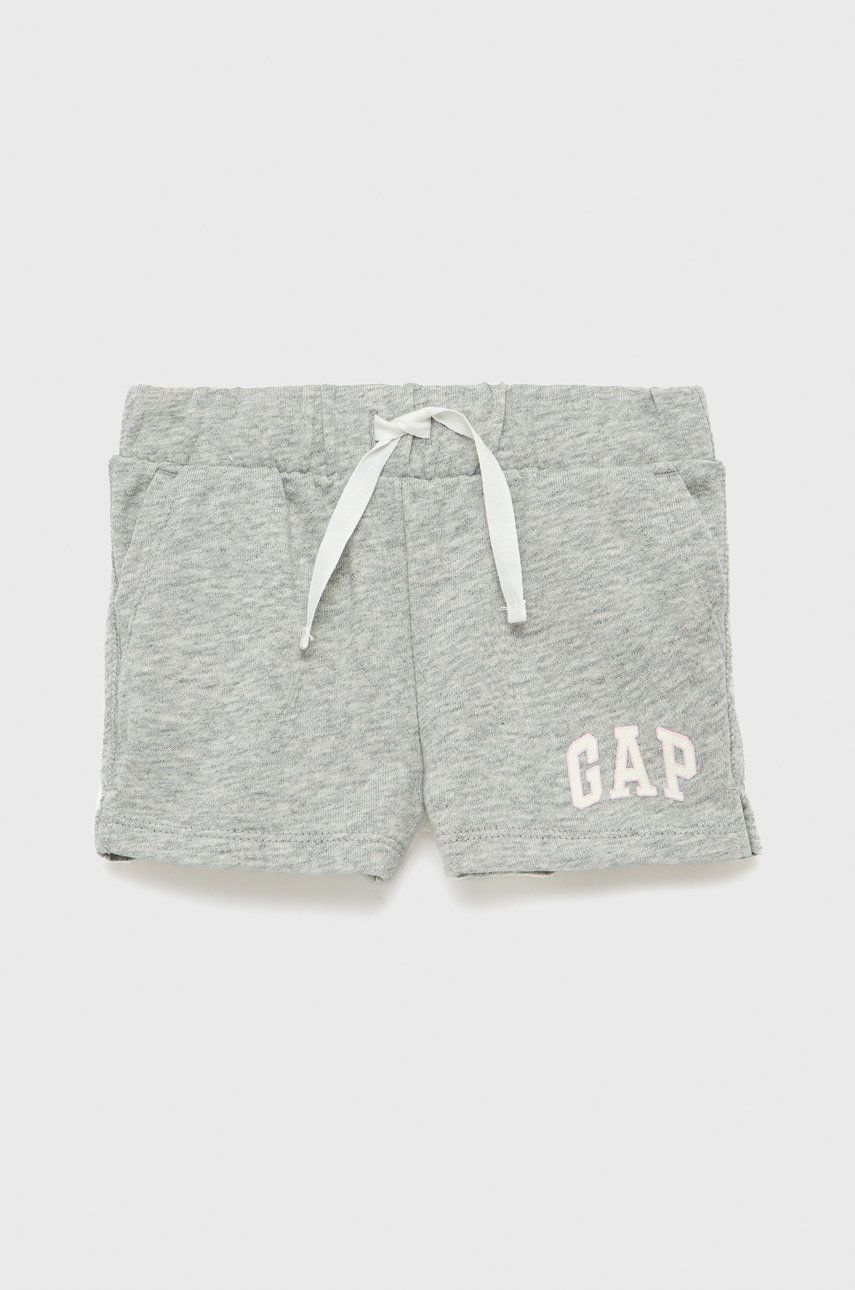 GAP pantaloni scurti copii culoarea gri, cu imprimeu, talie reglabila GAP pantaloni scurti copii culoarea gri, cu imprimeu, talie reglabila
