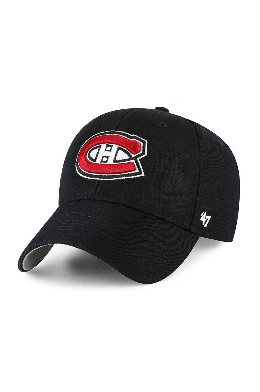 47brand șapcă NHL Montreal Canadiens culoarea negru, cu imprimeu H-MVP10WBV-BKD 47brand șapcă NHL Montreal Canadiens culoarea negru, cu imprimeu H-MVP10WBV-BKD