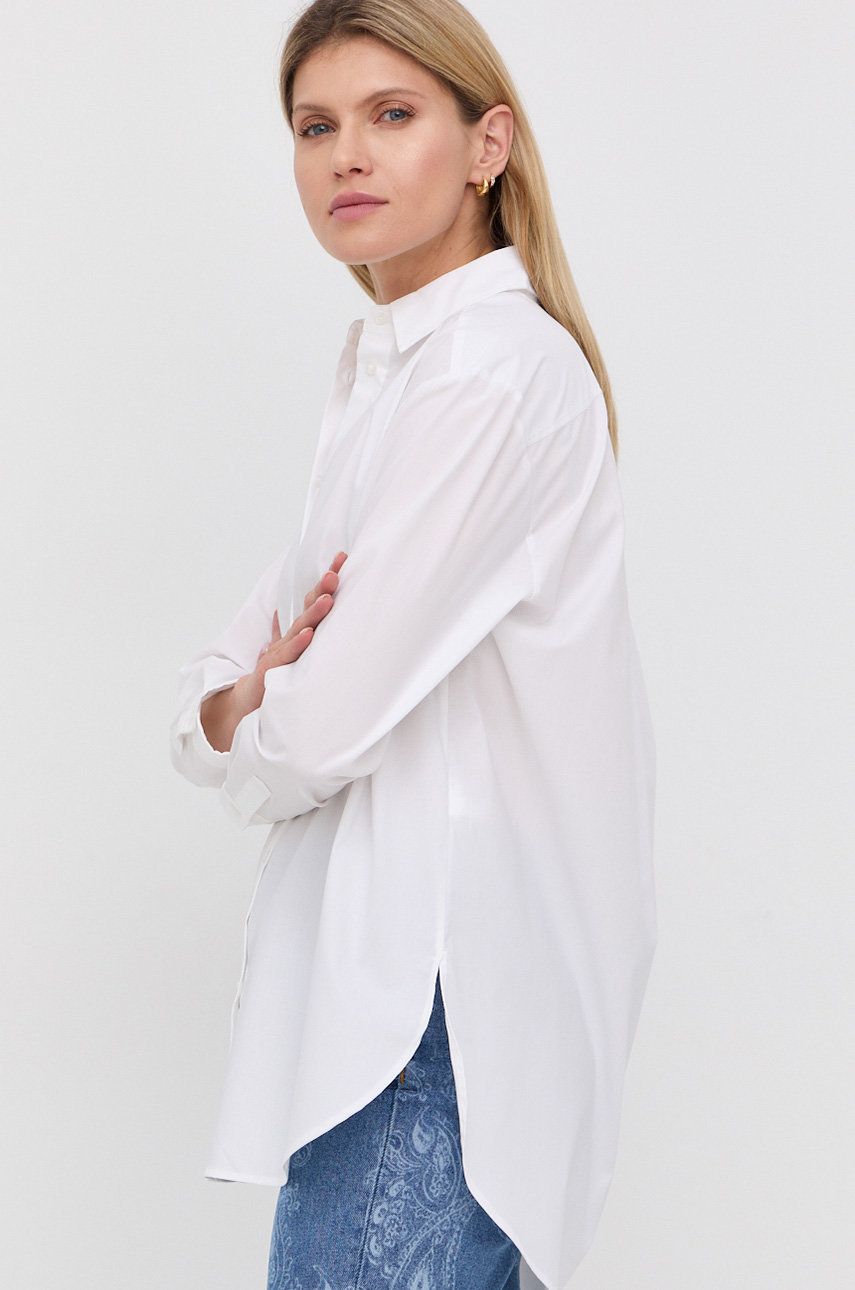 HUGO cămașă femei, culoarea alb, cu guler clasic, regular 50470586 HUGO cămașă femei, culoarea alb, cu guler clasic, regular 50470586