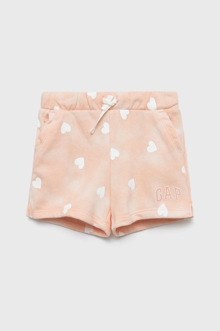 GAP pantaloni scurti copii culoarea roz, cu imprimeu, talie reglabila GAP pantaloni scurti copii culoarea roz, cu imprimeu, talie reglabila