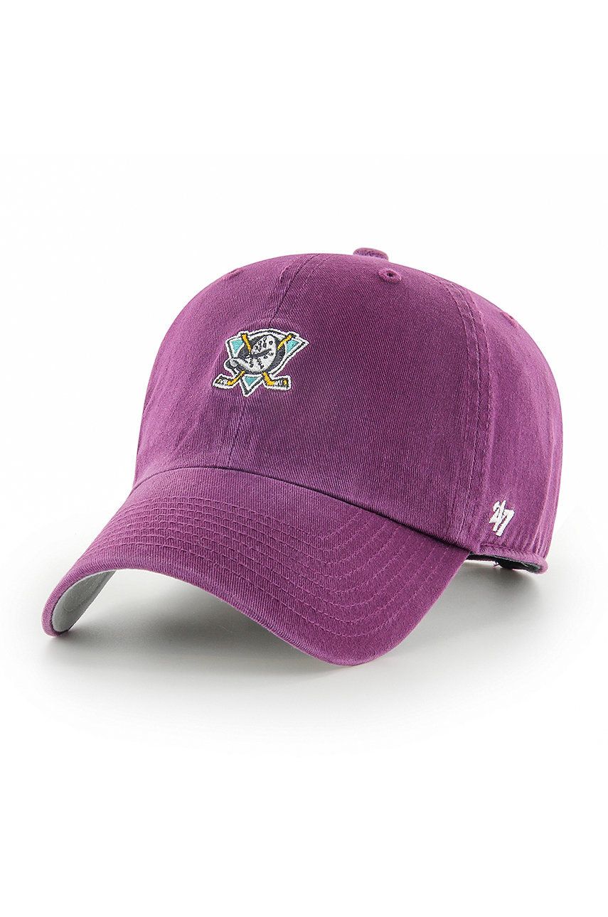 47brand șapcă Anaheim Ducks culoarea violet, cu imprimeu 47brand șapcă Anaheim Ducks culoarea violet, cu imprimeu
