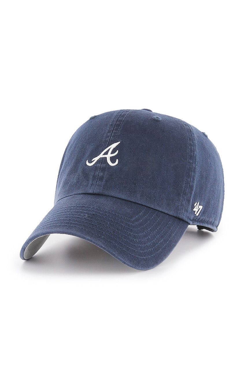 47brand șapcă Atlanta Braves culoarea albastru marin, cu imprimeu 47brand șapcă Atlanta Braves culoarea albastru marin, cu imprimeu