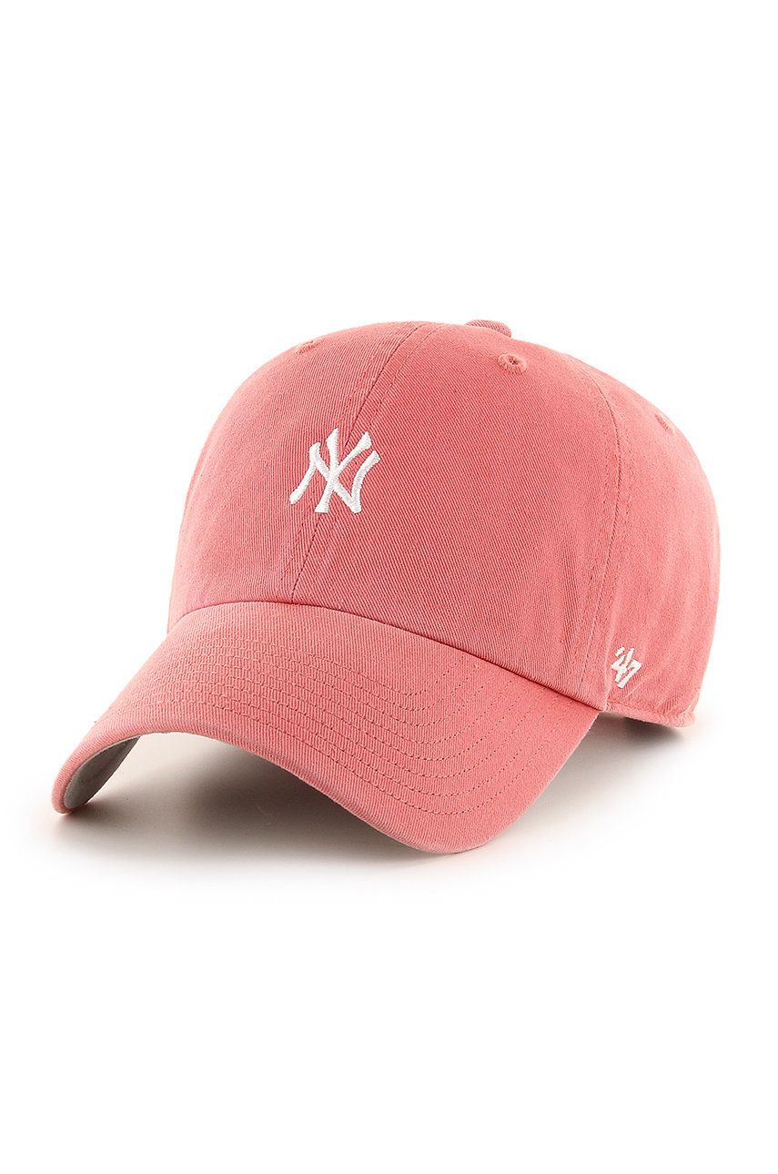 47brand șapcă New York Yankees culoarea roz, cu imprimeu 47brand șapcă New York Yankees culoarea roz, cu imprimeu