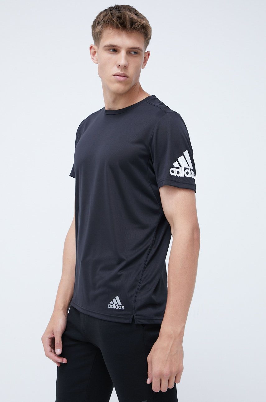 adidas Performance tricou de alergare Run It HB7470 culoarea negru, cu imprimeu adidas Performance tricou de alergare Run It HB7470 culoarea negru, cu imprimeu