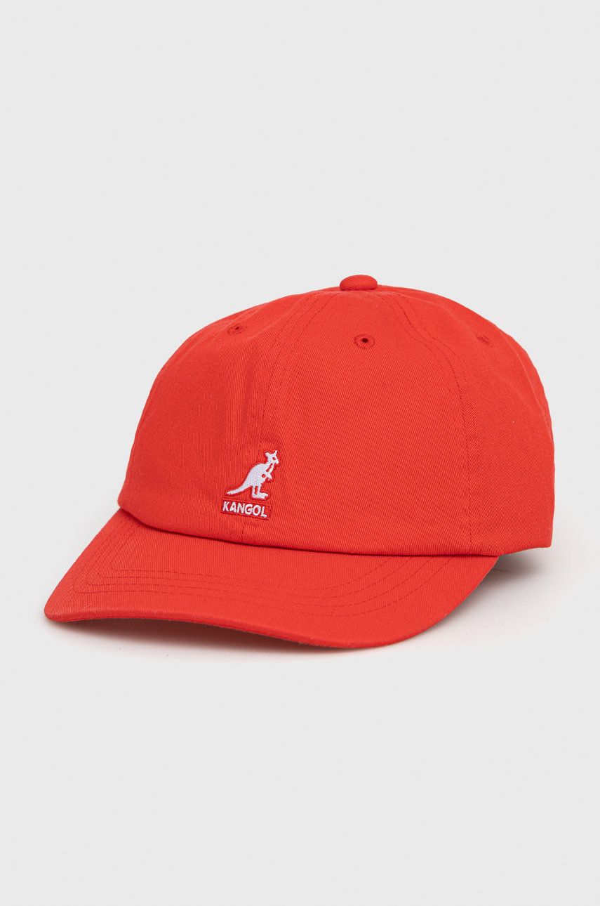 Kangol șapcă din bumbac culoarea roșu, cu imprimeu K5165HT.CG637-CG637 Kangol șapcă din bumbac culoarea roșu, cu imprimeu K5165HT.CG637-CG637