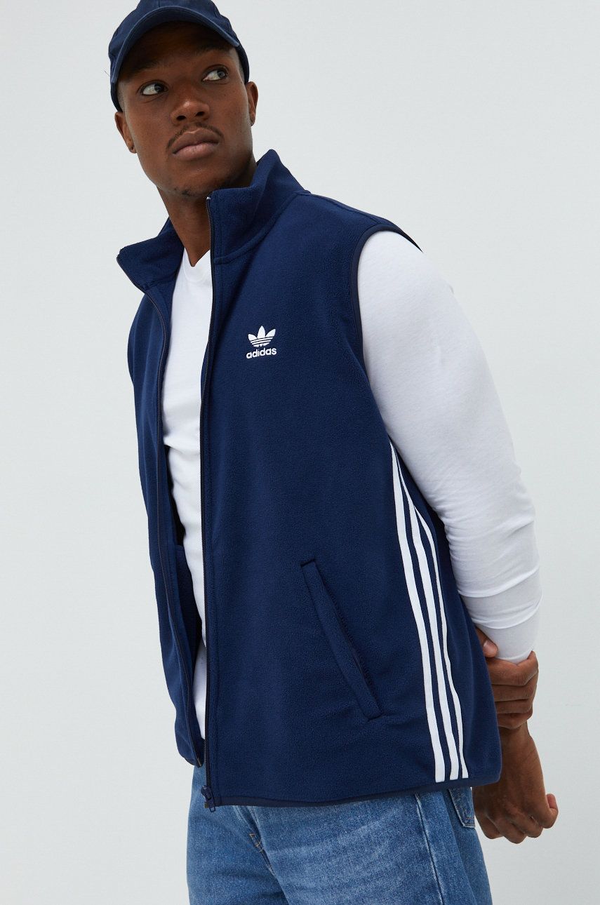 adidas Originals vesta barbati, culoarea albastru marin, de tranzitie adidas Originals vesta barbati, culoarea albastru marin, de tranzitie