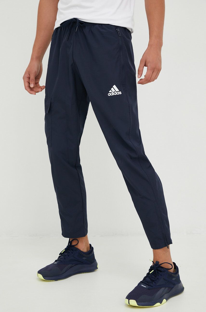 adidas pantaloni de trening barbati, culoarea albastru marin, neted adidas pantaloni de trening barbati, culoarea albastru marin, neted