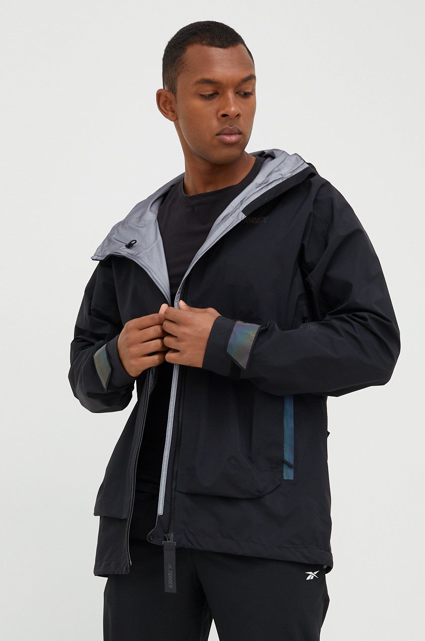 adidas TERREX geaca outdoor Myshelter GTX culoarea negru, de tranzitie adidas TERREX geaca outdoor Myshelter GTX culoarea negru, de tranzitie