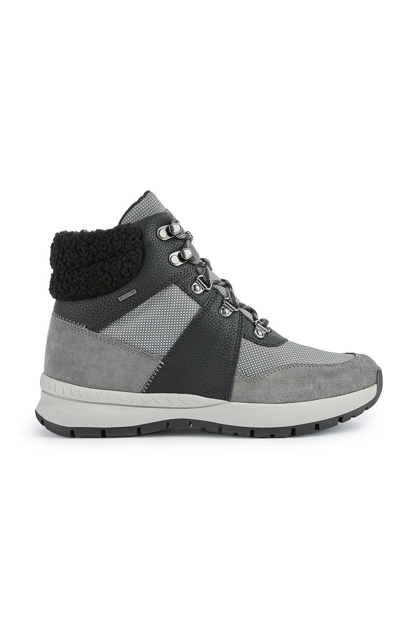 Geox pantofi copii Braies B Abx femei, culoarea gri, cu toc plat Geox pantofi copii Braies B Abx femei, culoarea gri, cu toc plat